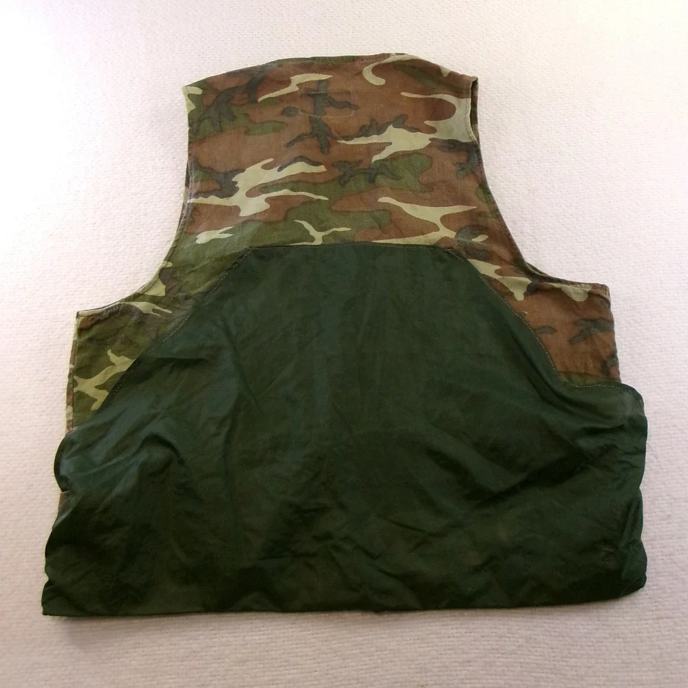 Game Winner Mens XL Hunting Vest Camo Woodland Cotton‎ Canvas Utility Game Bag